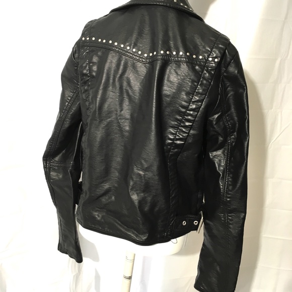 FREE PEOPLE FAUX LEATHER BIKER JACKET SIZE M NWT - Picture 6 of 8